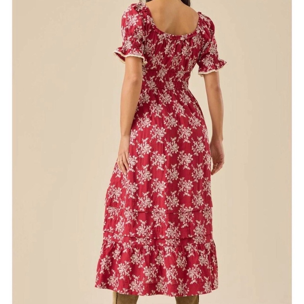 Altar'd State Aura floral maxi dress puff sleeves - Picture 3 of 5